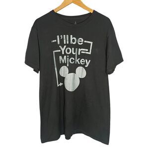Disney Parks Men’s Large Hanes T-Shirt “I’ll be your Mickey” Black Short Sleeve